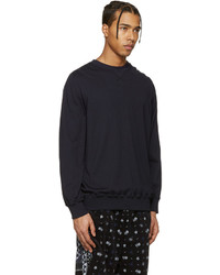 Мужской темно-синий свитер с круглым вырезом от Sacai