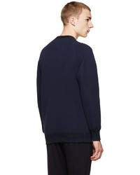 Мужской темно-синий свитер с круглым вырезом от Sacai