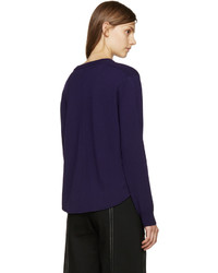 Женский темно-синий свитер с круглым вырезом от Opening Ceremony