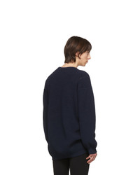 Мужской темно-синий свитер с круглым вырезом от Judy Turner