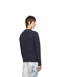 Мужской темно-синий свитер с круглым вырезом от Off-White