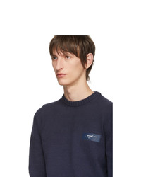 Мужской темно-синий свитер с круглым вырезом от Off-White