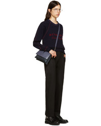 Женский темно-синий свитер с круглым вырезом от Burberry