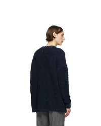 Мужской темно-синий свитер с круглым вырезом от Loewe