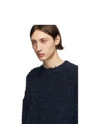 Мужской темно-синий свитер с круглым вырезом от Loewe