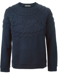 Мужской темно-синий свитер с круглым вырезом от Neil Barrett