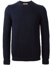 Мужской темно-синий свитер с круглым вырезом от Nuur