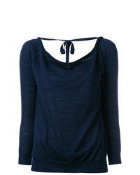 Женский темно-синий свитер с круглым вырезом от P.A.R.O.S.H.