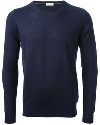 Мужской темно-синий свитер с круглым вырезом от Paolo Pecora