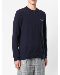 Мужской темно-синий свитер с круглым вырезом от Woolrich