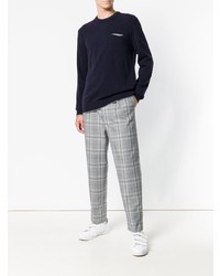 Мужской темно-синий свитер с круглым вырезом от Woolrich