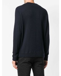 Мужской темно-синий свитер с круглым вырезом от Massimo Alba