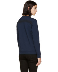 Женский темно-синий свитер с круглым вырезом