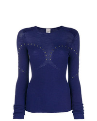 Женский темно-синий свитер с круглым вырезом от Pinko