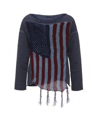 Женский темно-синий свитер с круглым вырезом от Please