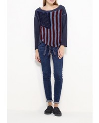 Женский темно-синий свитер с круглым вырезом от Please