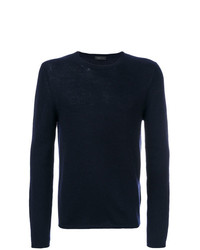 Мужской темно-синий свитер с круглым вырезом от Prada