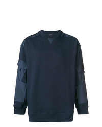 Мужской темно-синий свитер с круглым вырезом от Qasimi