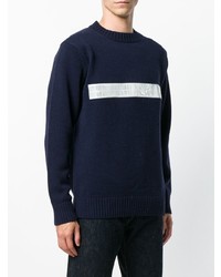 Мужской темно-синий свитер с круглым вырезом от Junya Watanabe