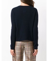 Женский темно-синий свитер с круглым вырезом от Alysi