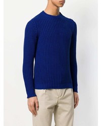 Мужской темно-синий свитер с круглым вырезом от Mp Massimo Piombo