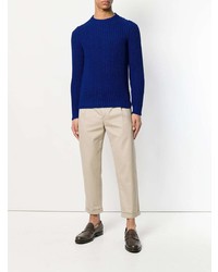 Мужской темно-синий свитер с круглым вырезом от Mp Massimo Piombo