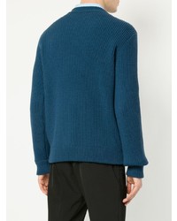 Мужской темно-синий свитер с круглым вырезом от Namacheko