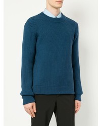 Мужской темно-синий свитер с круглым вырезом от Namacheko