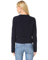 Женский темно-синий свитер с круглым вырезом от Carven