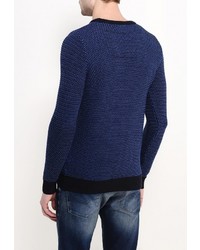 Мужской темно-синий свитер с круглым вырезом от River Island
