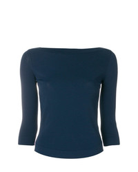 Женский темно-синий свитер с круглым вырезом от Roberto Collina