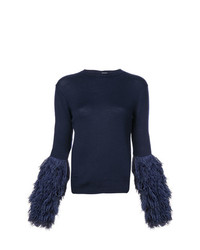 Женский темно-синий свитер с круглым вырезом от Rosie Assoulin