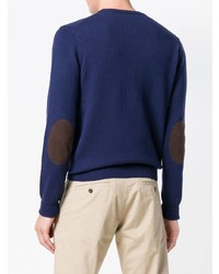 Мужской темно-синий свитер с круглым вырезом от Aspesi