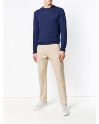 Мужской темно-синий свитер с круглым вырезом от Aspesi