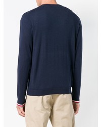 Мужской темно-синий свитер с круглым вырезом от Sun 68