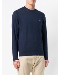 Мужской темно-синий свитер с круглым вырезом от Sun 68