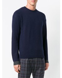 Мужской темно-синий свитер с круглым вырезом от Sun 68