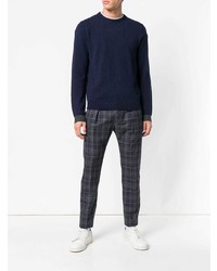 Мужской темно-синий свитер с круглым вырезом от Sun 68