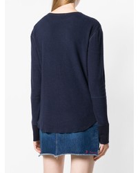 Женский темно-синий свитер с круглым вырезом от 6397