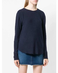 Женский темно-синий свитер с круглым вырезом от 6397