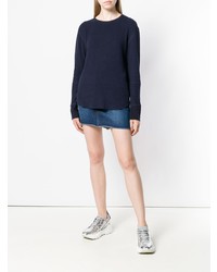 Женский темно-синий свитер с круглым вырезом от 6397