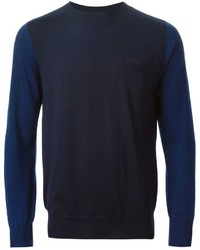 Мужской темно-синий свитер с круглым вырезом от Sacai
