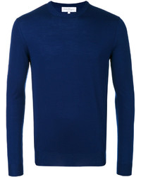 Мужской темно-синий свитер с круглым вырезом от Salvatore Ferragamo