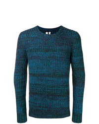 Мужской темно-синий свитер с круглым вырезом от Santoni