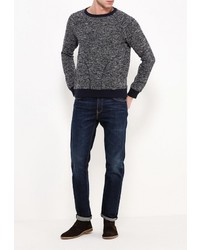 Мужской темно-синий свитер с круглым вырезом от Sisley