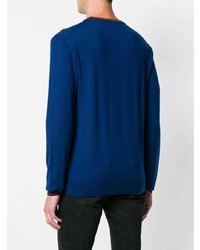 Мужской темно-синий свитер с круглым вырезом от Etro