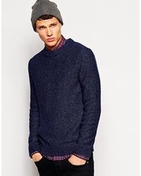 Мужской темно-синий свитер с круглым вырезом от Solid