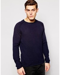 Мужской темно-синий свитер с круглым вырезом от Solid