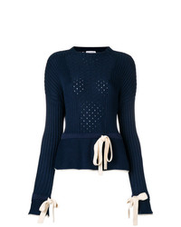 Женский темно-синий свитер с круглым вырезом от Sonia Rykiel