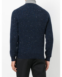 Мужской темно-синий свитер с круглым вырезом от Brunello Cucinelli